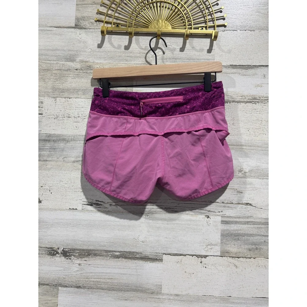 Lululemon Speed Up Shorts Womens 4‎ Pink Purple Geometric Athletic Run